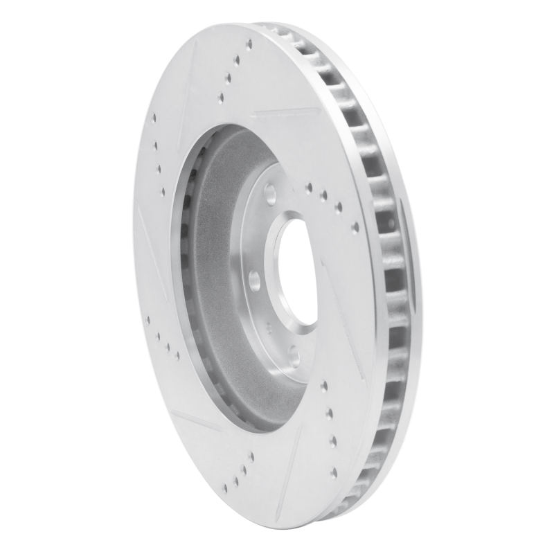 Cadillac CTS Brake Rotor (1) - Front Right - R1 Concepts - Drilled & Slotted - Silver - `04-`08